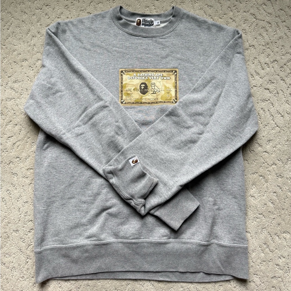 Bape x OVO Grey Card Crewneck